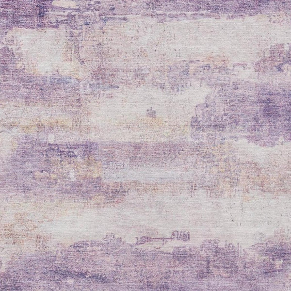 5x8 Abstract Lavender Purple Washable Polyester Rug for Patio Porch or Living Room