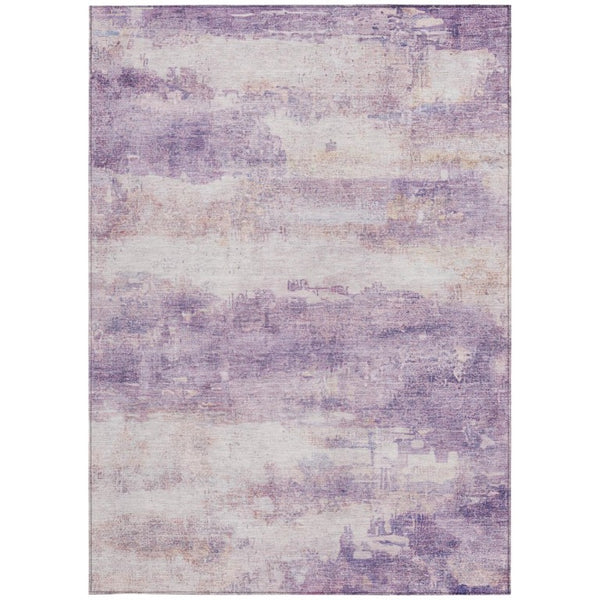 8 X 10 Abstract Lavender Polyester Area Rug Washable Stain Resistant Patio Porch
