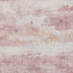 5 X 8 Abstract Pink Tan Washable Polyester Rug for Patio Porch or Living Room