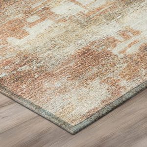 8 X 10 Pink Tan Abstract Polyester Area Rug Washable for Indoor Outdoor Spaces