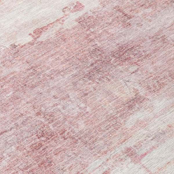 9 X 12 Abstract Pink Tan Polyester Area Rug Washable Stain Resistant Indoor Outdoor