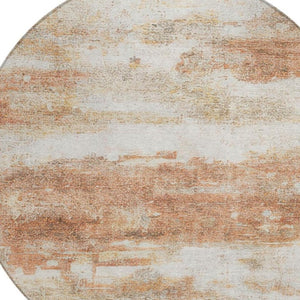 8 Ft Round Abstract Polyester Area Rug Washable Indoor Outdoor Patio Family Room
