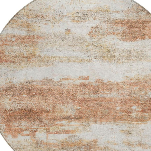 8 Ft Round Abstract Polyester Area Rug Washable Indoor Outdoor Patio Family Room
