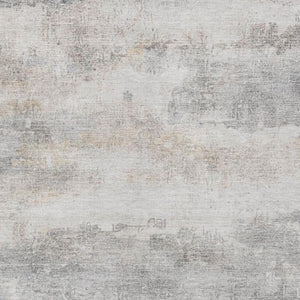 5 X 8 Abstract Silver Gray Polyester Area Rug Washable for Indoor Outdoor Use
