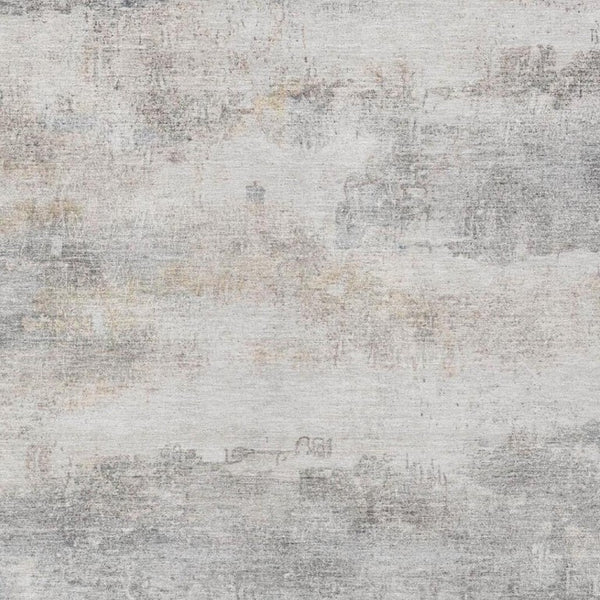 5 X 8 Abstract Silver Gray Polyester Area Rug Washable for Indoor Outdoor Use