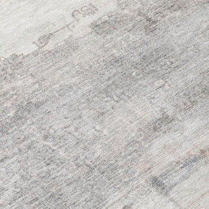 5 X 8 Abstract Silver Gray Polyester Area Rug Washable for Indoor Outdoor Use
