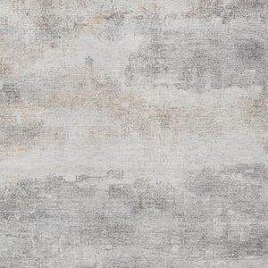 10 X 14 Silver Gray Abstract Polyester Area Rug Washable for Indoor Outdoor Use