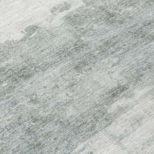 5x8 Teal Silver Abstract Polyester Area Rug Washable for Indoor Outdoor Use