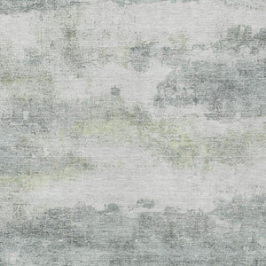 9 X 12 Teal Silver Abstract Polyester Area Rug Stain Resistant for Patio or Living Room