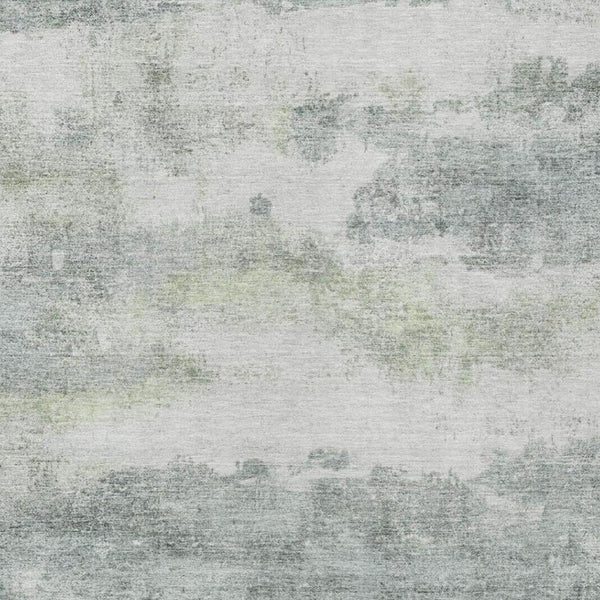 9 X 12 Teal Silver Abstract Polyester Area Rug Stain Resistant for Patio or Living Room