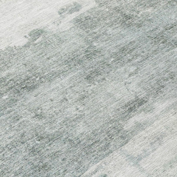 9 X 12 Teal Silver Abstract Polyester Area Rug Stain Resistant for Patio or Living Room