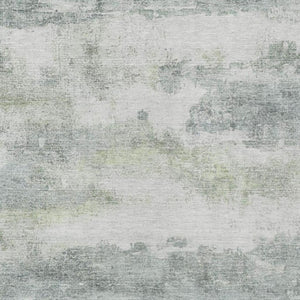 9 X 12 Teal Silver Abstract Polyester Area Rug Stain Resistant for Patio or Living Room