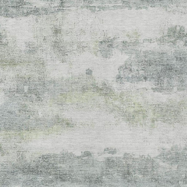 9 X 12 Teal Silver Abstract Polyester Area Rug Stain Resistant for Patio or Living Room