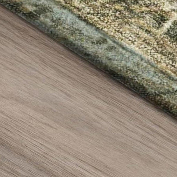 9 X 12 Abstract Green Ivory Polyester Area Rug Stain Resistant Indoor Outdoor Use