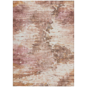 5 X 8 Blush Abstract Polyester Area Rug Washable Stain Resistant Indoor Outdoor