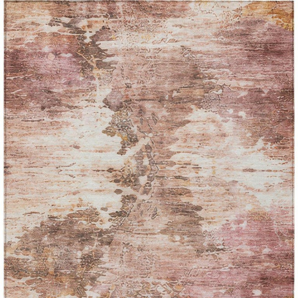 5 X 8 Blush Abstract Polyester Area Rug Washable Stain Resistant Indoor Outdoor