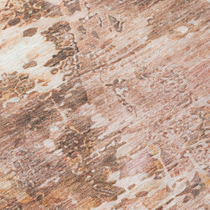 5 X 8 Blush Abstract Polyester Area Rug Washable Stain Resistant Indoor Outdoor