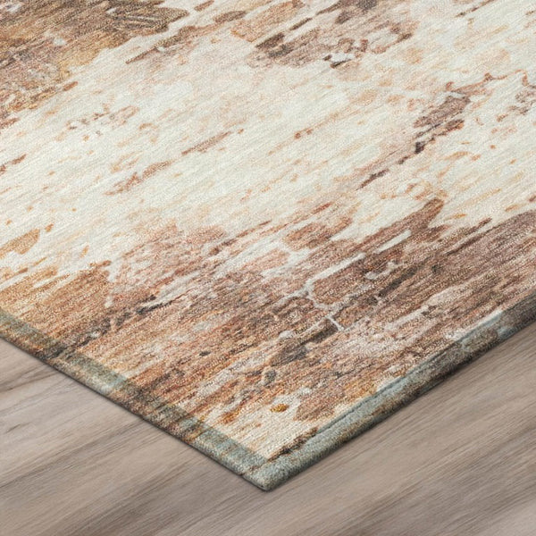 5 X 8 Blush Abstract Polyester Area Rug Washable Stain Resistant Indoor Outdoor