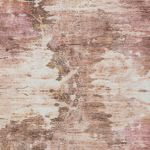 5 X 8 Blush Abstract Polyester Area Rug Washable Stain Resistant Indoor Outdoor