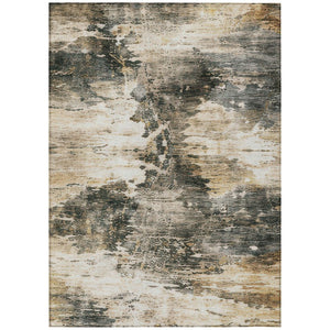 9x12 Pewter Gray Abstract Polyester Area Rug Stain Resistant Indoor Outdoor Use