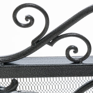 English Elm Christopher Knight Home® - WILMINGTON Darcie Wrought Iron Fireplace Screen with Ornate Victorian Detailing, Copper Brown Finish Black+Silver 55342.00
