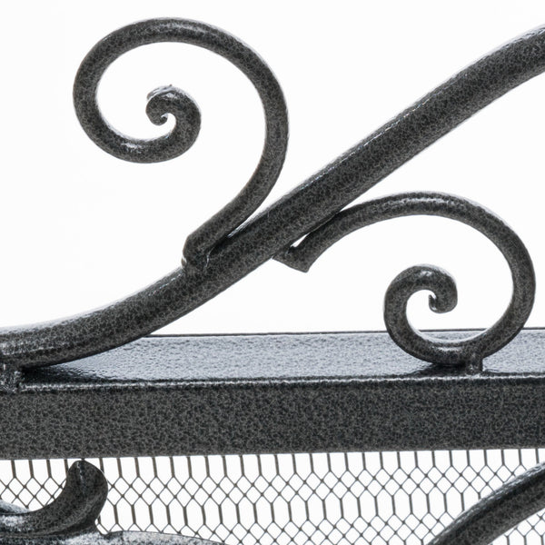 English Elm Christopher Knight Home® - WILMINGTON Darcie Wrought Iron Fireplace Screen with Ornate Victorian Detailing, Copper Brown Finish Black+Silver 55342.00