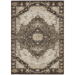 9 X 12 Floral Medallion Polyester Area Rug Washable Stain Resistant Indoor Outdoor Use