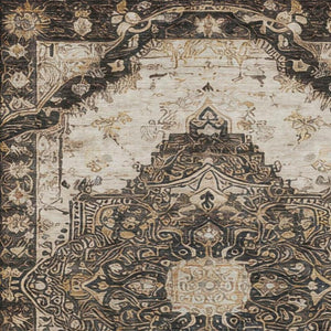 9 X 12 Floral Medallion Polyester Area Rug Washable Stain Resistant Indoor Outdoor Use
