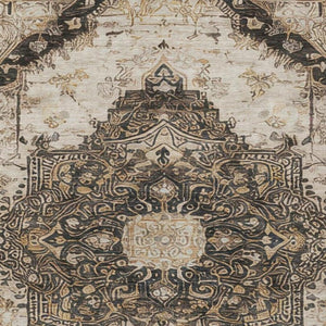 9 X 12 Floral Medallion Polyester Area Rug Washable Stain Resistant Indoor Outdoor Use