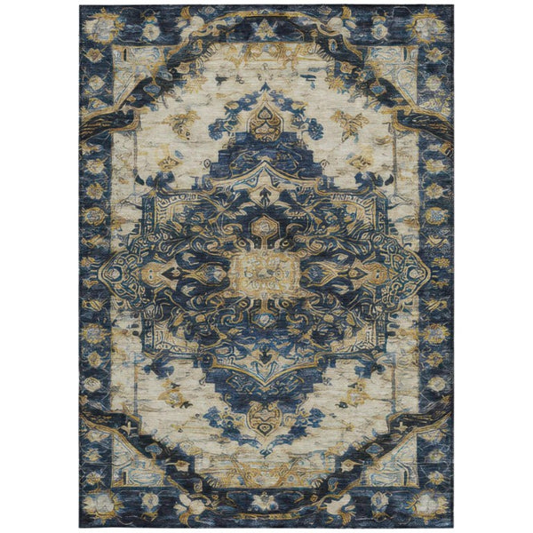 5x8 Floral Medallion Polyester Area Rug Stain Resistant Indoor Outdoor Living