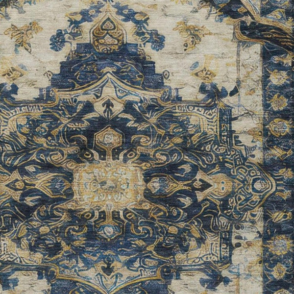 5x8 Floral Medallion Polyester Area Rug Stain Resistant Indoor Outdoor Living