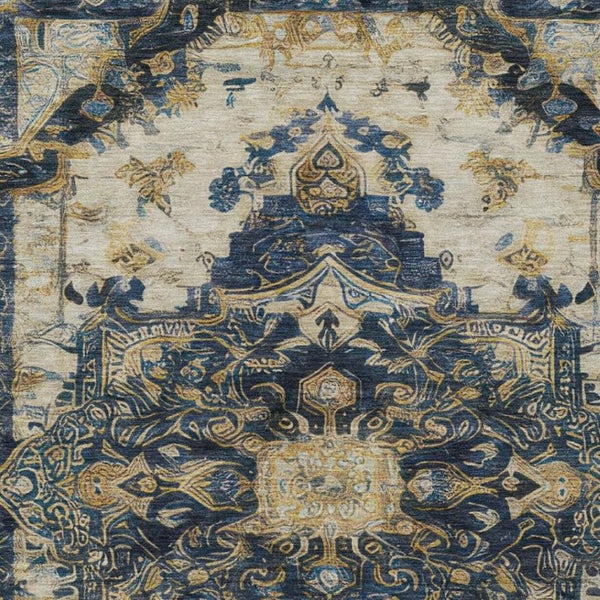 5x8 Floral Medallion Polyester Area Rug Stain Resistant Indoor Outdoor Living