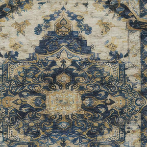 5x8 Floral Medallion Polyester Area Rug Stain Resistant Indoor Outdoor Living