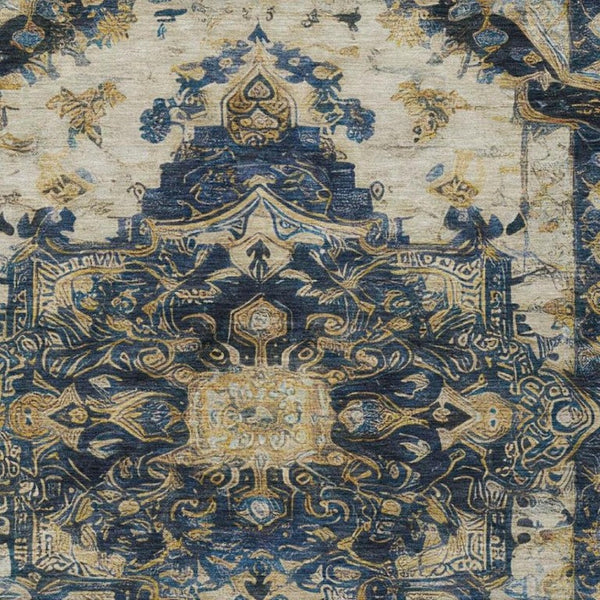 5x8 Floral Medallion Polyester Area Rug Stain Resistant Indoor Outdoor Living