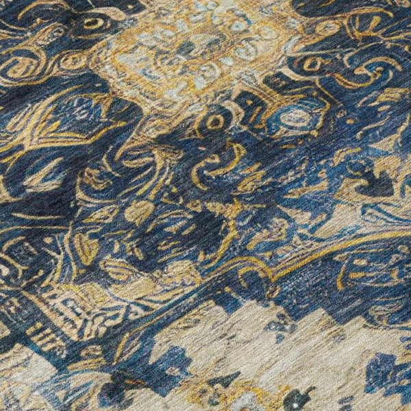 5x8 Floral Medallion Polyester Area Rug Stain Resistant Indoor Outdoor Living