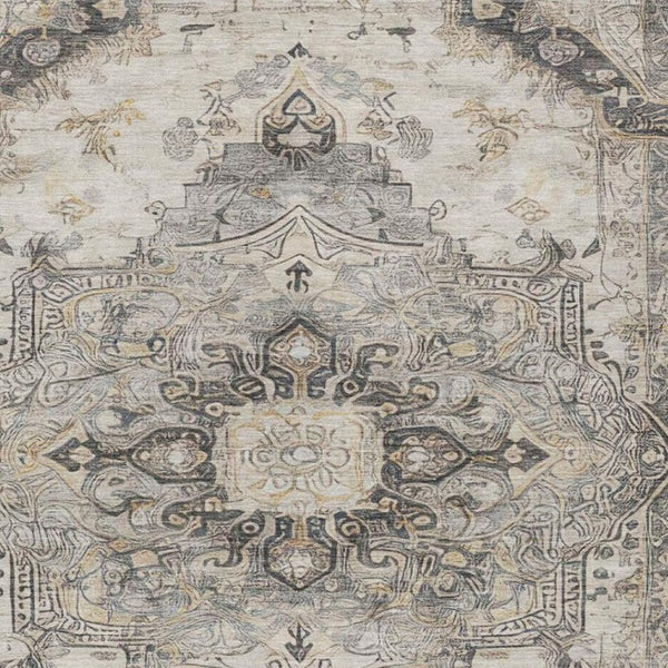 8 Ft X 10 Ft Medallion Floral Polyester Area Rug Stain Resistant Indoor Outdoor