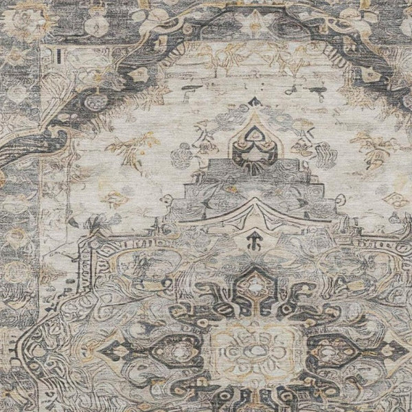 8 Ft X 10 Ft Medallion Floral Polyester Area Rug Stain Resistant Indoor Outdoor