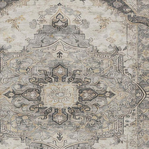8 Ft X 10 Ft Medallion Floral Polyester Area Rug Stain Resistant Indoor Outdoor