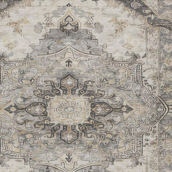 8 Ft X 10 Ft Medallion Floral Polyester Area Rug Stain Resistant Indoor Outdoor