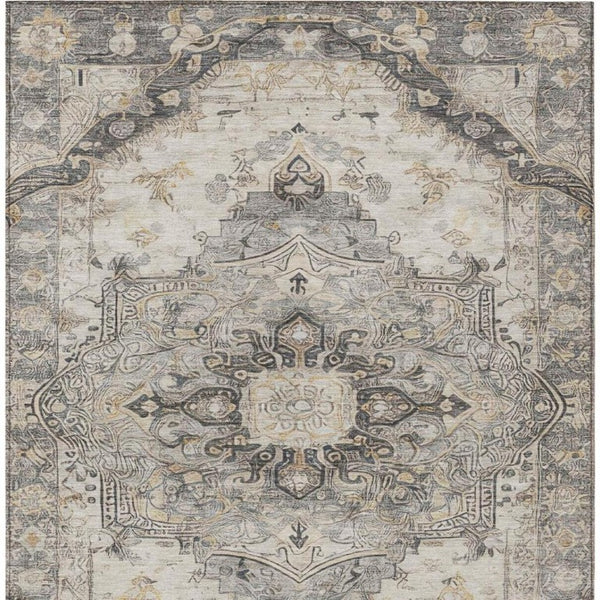 10 Ft Medallion Floral Polyester Area Rug Stain Resistant for Indoor Outdoor Use