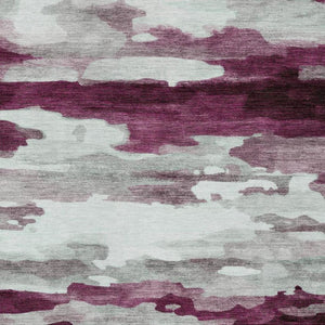 8 X 10 Abstract Merlot Polyester Area Rug Washable for Patio Porch or Living Room