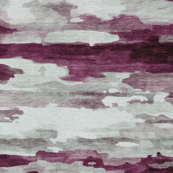 8 X 10 Abstract Merlot Polyester Area Rug Washable for Patio Porch or Living Room