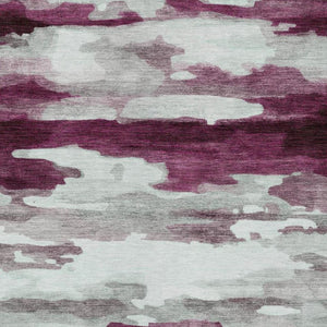 8 X 10 Abstract Merlot Polyester Area Rug Washable for Patio Porch or Living Room
