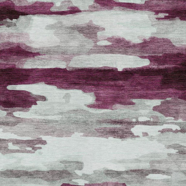 8 X 10 Abstract Merlot Polyester Area Rug Washable for Patio Porch or Living Room
