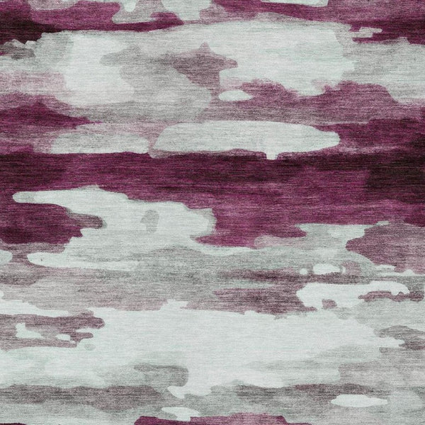 8 X 10 Abstract Merlot Polyester Area Rug Washable for Patio Porch or Living Room