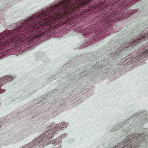 8 X 10 Abstract Merlot Polyester Area Rug Washable for Patio Porch or Living Room