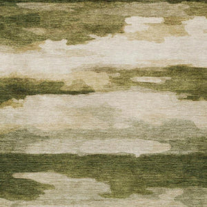 5x8 Abstract Olive Polyester Area Rug Stain Resistant Washable for Patio or Living Room