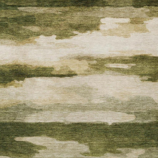 8x10 Olive Green Abstract Polyester Area Rug Washable for Indoor Outdoor Use