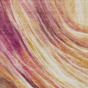 5 X 8 Blush Abstract Washable Polyester Area Rug for Indoor Outdoor Living