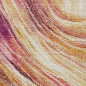 5 X 8 Blush Abstract Washable Polyester Area Rug for Indoor Outdoor Living